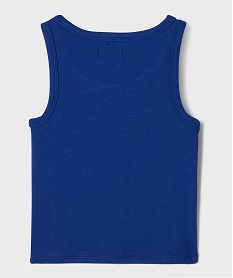 debardeur en maille cotelee coupe courte fille bleu vif debardeursG678001_3
