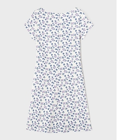 robe manches courtes en maille fleurie a decollete fantaisie fille blancG678601_3