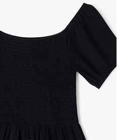 combishort en viscose avec buste smocke fille noir standardG678901_2