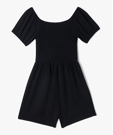 combishort en viscose avec buste smocke fille noir standardG678901_3