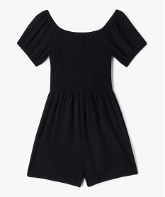combishort en viscose avec buste smocke fille noir standardG678901_4