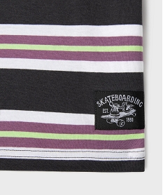 tee-shirt manches courtes a rayures et logo skate garcon gris standard tee-shirtsG682401_2