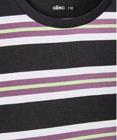tee-shirt manches courtes a rayures et logo skate garcon gris standard tee-shirtsG682401_3