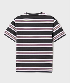 tee-shirt manches courtes a rayures et logo skate garcon gris standard tee-shirtsG682401_4