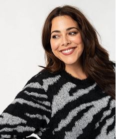 pull en maille peluche et fil paillete femme grande taille noirG683301_2