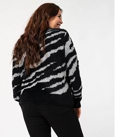 pull en maille peluche et fil paillete femme grande taille noirG683301_3