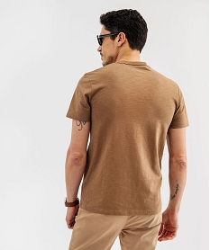 tee-shirt manches courtes col tunisien homme marron standard tee-shirtsG684501_3