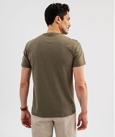 tee-shirt manches courtes col tunisien homme kaki standard tee-shirtsG684701_3