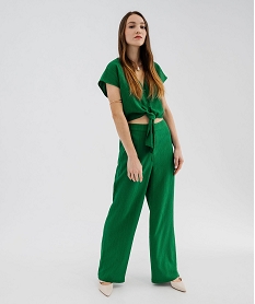 blouse sans manches loose a nouer femme vert standard blousesG685101_4
