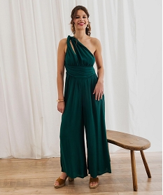 GEMO Combinaison pantalon multilook en viscose froissée femme Vert