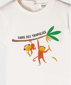 ensemble 2 pieces a motifs animaliers bebe garcon blancG685601_2