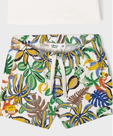 ensemble 2 pieces a motifs animaliers bebe garcon blancG685601_3