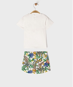 ensemble 2 pieces a motifs animaliers bebe garcon blancG685601_4