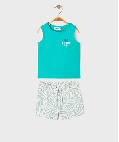 GEMO Ensemble 2 pièces short et débardeur bébé garçon Vert