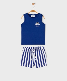 GEMO Ensemble 2 pièces short et débardeur bébé garçon Bleu