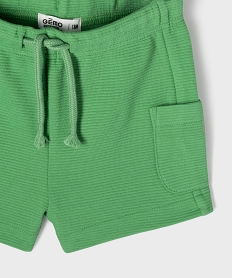 short en maille cotelee avec taille ajustable bebe garcon vert standardG685901_2
