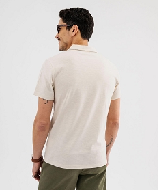 polo manches courtes a col fantaisie homme beige standard polosG688001_3