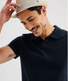 polo manches courtes a col fantaisie homme bleu polosG688101_2