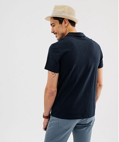polo manches courtes a col fantaisie homme bleu polosG688101_3