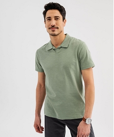 polo manches courtes a col fantaisie homme vert standard polosG688201_2