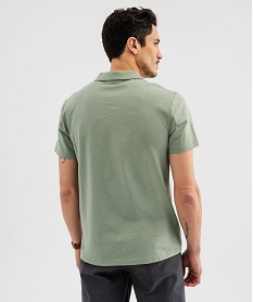 polo manches courtes a col fantaisie homme vert standard polosG688201_3