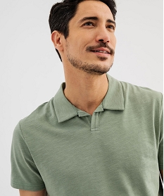 polo manches courtes a col fantaisie homme vert standard polosG688201_4