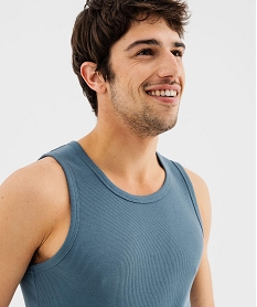 debardeur uni en maille cotelee homme bleu tee-shirtsG688401_2