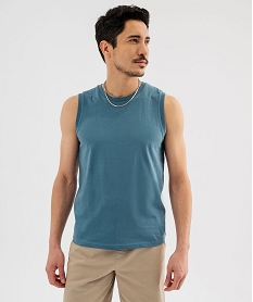 GEMO Débardeur à col rond uni homme Bleu