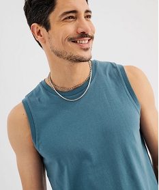debardeur a col rond uni homme bleu tee-shirtsG688501_2