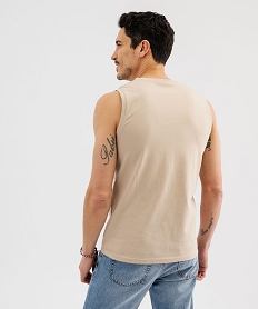 debardeur a col rond uni homme beige taupe tee-shirtsG688601_3
