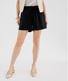 GEMO Short ample en viscose fluide femme noir standard