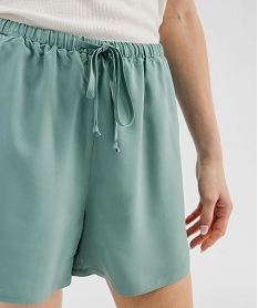 short ample en viscose fluide femme vert standard shortsG688901_2