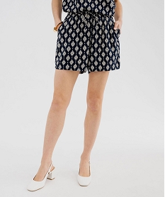 GEMO Short ample imprimé en viscose fluide femme imprime ikat