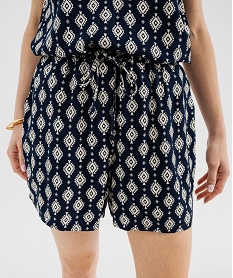 short ample imprime en viscose fluide femme imprime ikat shortsG689001_2