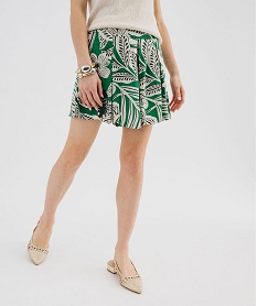 short ample en viscose froissee et imprimee femme imprime fleurs shortsG689601_2