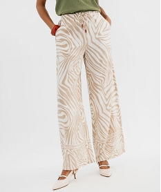 pantalon large et fluide en viscose imprimee femme imprime pantalonsG690101_4