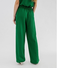 pantalon ample fluide et texturee femme vert standard pantalonsG690201_3