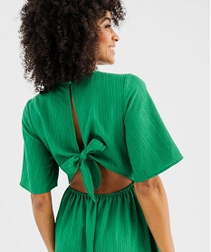 robe longue col v a dos fantaisie femme vert standardG690301_4