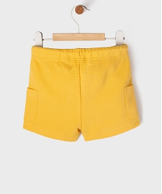 short en maille cotelee avec taille ajustable bebe garcon jaune vifG690601_3