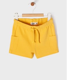 short en maille cotelee avec taille ajustable bebe garcon jaune vifG690601_4