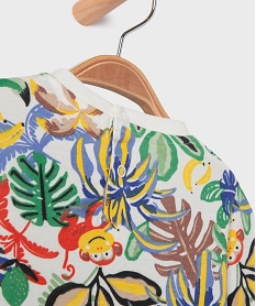 tee-shirt manches courtes a motifs animaliers bebe garcon imprime feuillageG690701_2