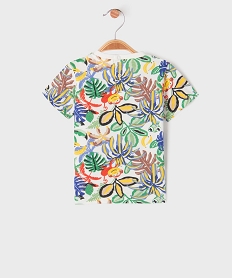 tee-shirt manches courtes a motifs animaliers bebe garcon imprime feuillageG690701_3