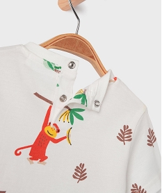 tee-shirt manches courtes a motifs animaliers bebe garcon jauneG690801_2