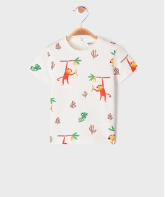 tee-shirt manches courtes a motifs animaliers bebe garcon jauneG690801_4