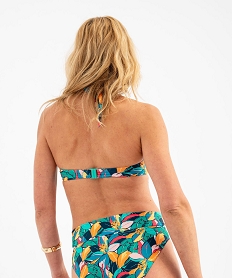 bas de maillot de bain forme culotte taille haute a revers femme multicoloreG691101_3