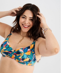 haut de maillot de bain emboitant fleuri femme grande taille multicolore haut de maillots de bainG691701_4