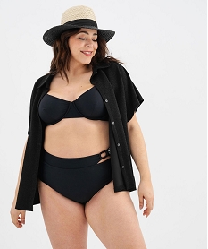 haut de maillot de bain emboitant a motifs brodes femme grande taille noir standard haut de maillots de bainG691801_4