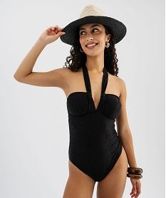 maillot de bain une piece avec bretelles multipositions femme noir standard maillots de bain 1 pieceG692201_3
