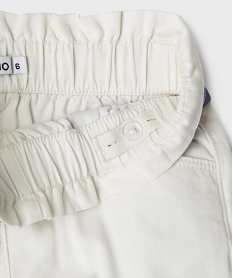 short en coton taille haute avec ceinture a nouer fille blanc shortsG692901_2
