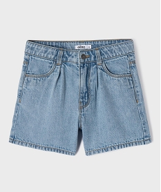 GEMO Short en jean à pinces fille bleu stone